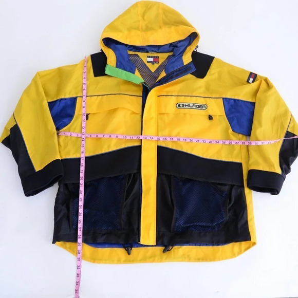 Tommy Hilfiger Vintage Y2K Yellow Ski Windbreaker Jacket ~Yellow ~Xlarge - Picture 5 of 16